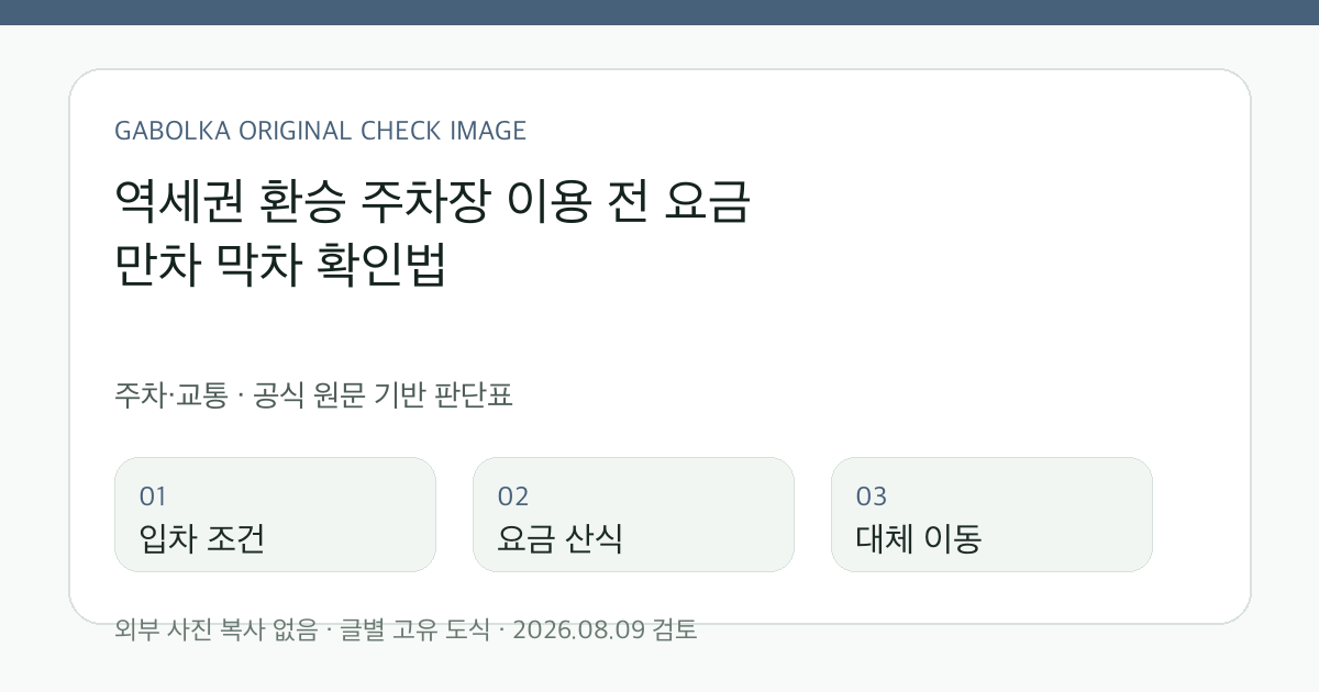 역세권 환승 주차장 이용 전 요금 만차 막차 확인법 글별 확인 도식